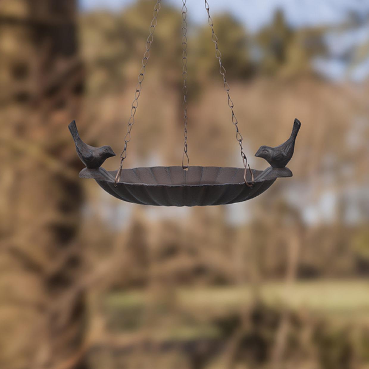 Esschert Design FB377 Hanging Birdbath with 2 Birds